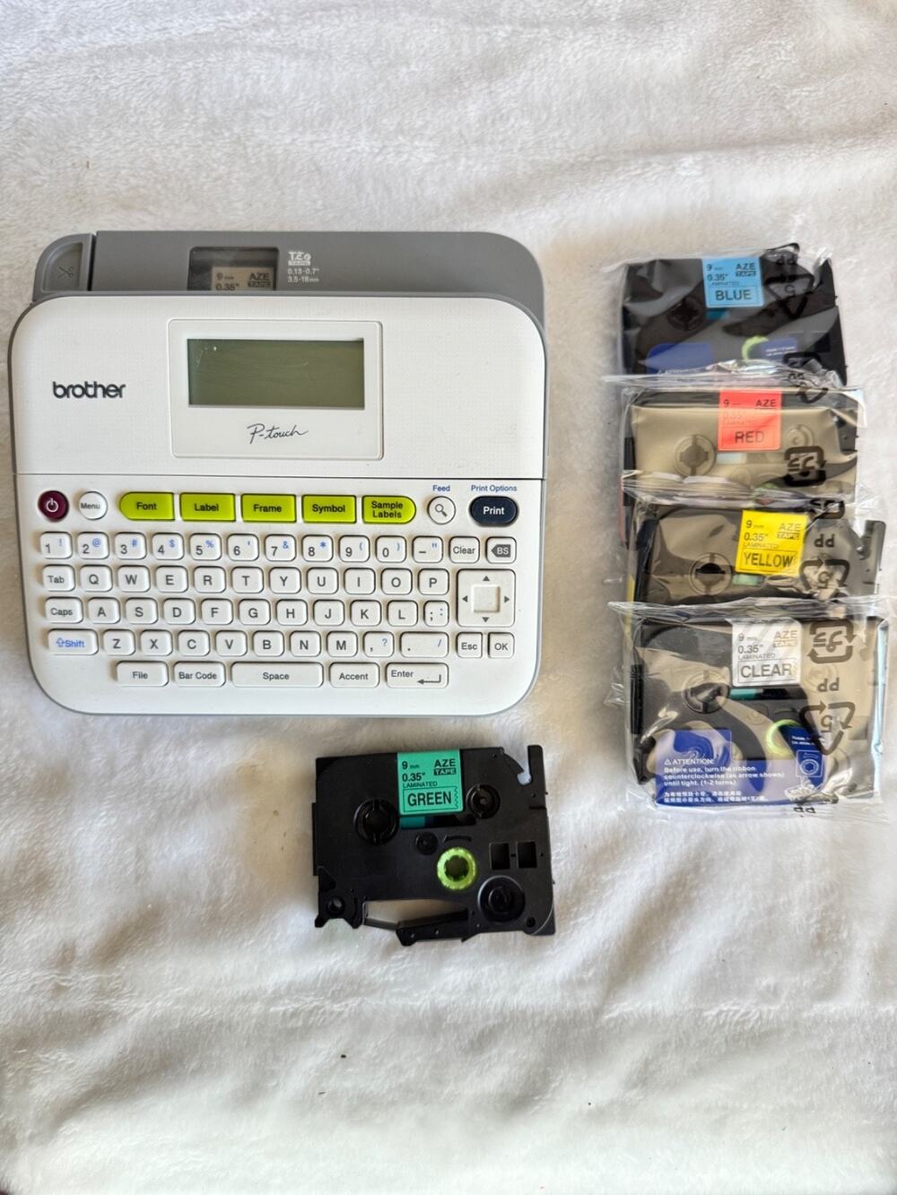 Brother P‑touch PT‑D400 Label Maker & 6 Tapes (4 Are New in Pkg) Tested & Works